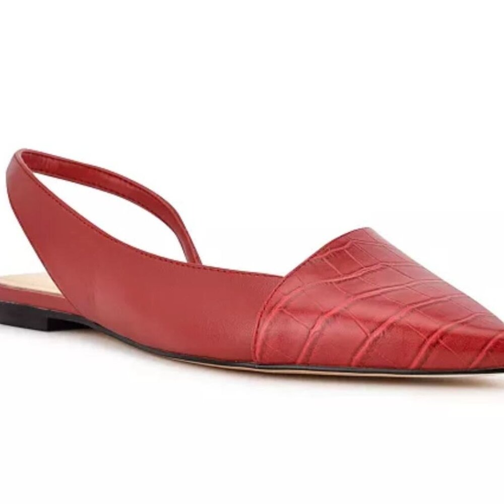 BRAND NEW Red Nine West Women's Beads 3 Slingback Pointy Toe Flats Size 6.5